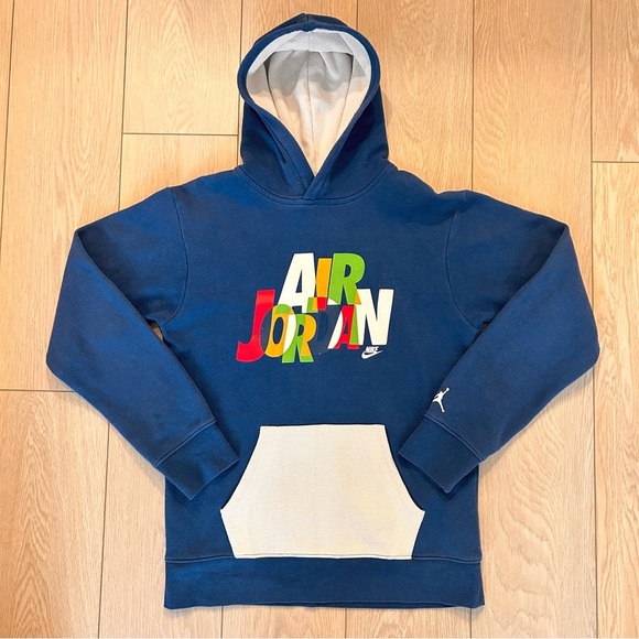 Nike Air Jordan Blue Pull Over Hoodie Youth Size XL 13-15 YRS - Picture 1 of 6